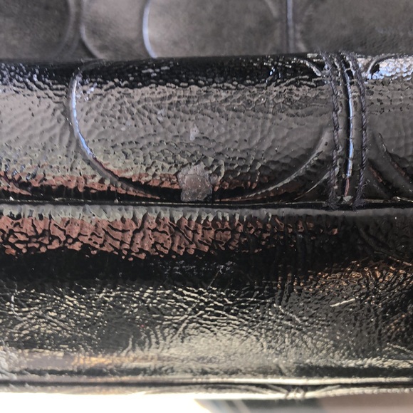 Coach C1276-F19818 Womens Handbag Size L Black Monogram Satchel Leather Purse - Picture 6 of 6